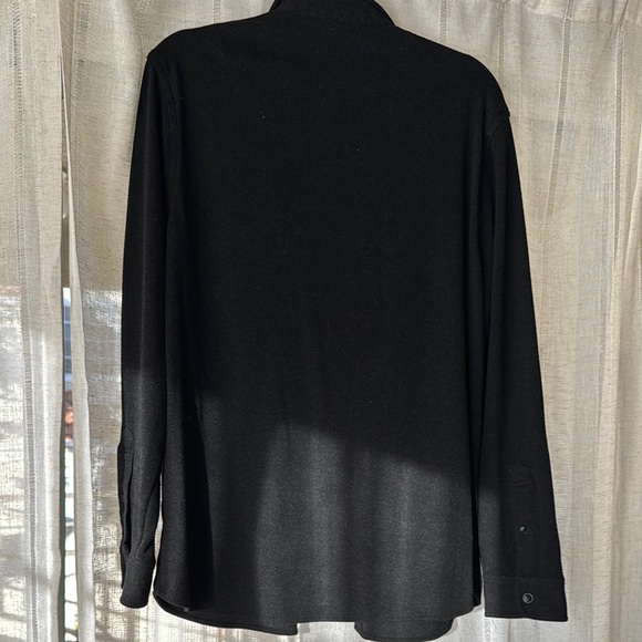 Faherty Black/ Dark Navy Button-Up Shirt Shacket Large - Picture 4 of 4